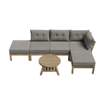 7-Piece Outdoor Lounge Sofa Set Garden Patio Rattan Furniture Grey