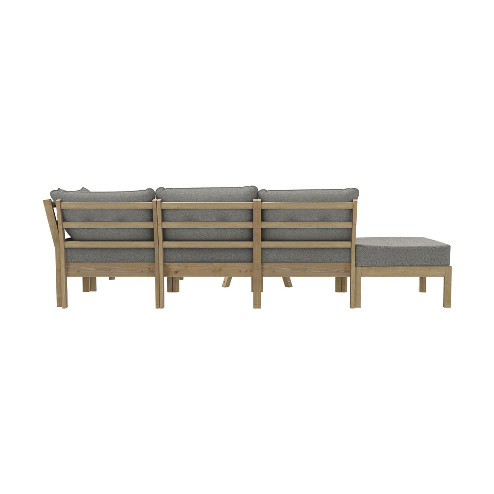 7-Piece Outdoor Lounge Sofa Set Garden Patio Rattan Furniture Grey