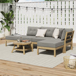 7-Piece Outdoor Lounge Sofa Set Garden Patio Rattan Furniture Grey