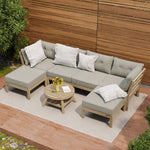 6 Piece Outdoor Lounge Sofa Set Garden Furniture Grey