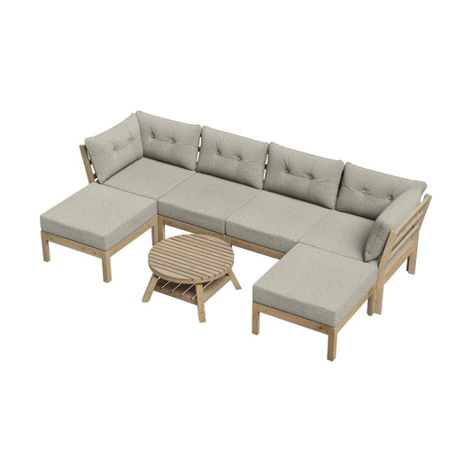 6 Piece Outdoor Lounge Sofa Set Garden Furniture Grey