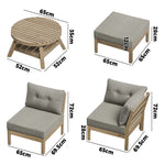 6-Piece Outdoor Lounge Sofa Set Garden Patio Rattan Furniture Grey
