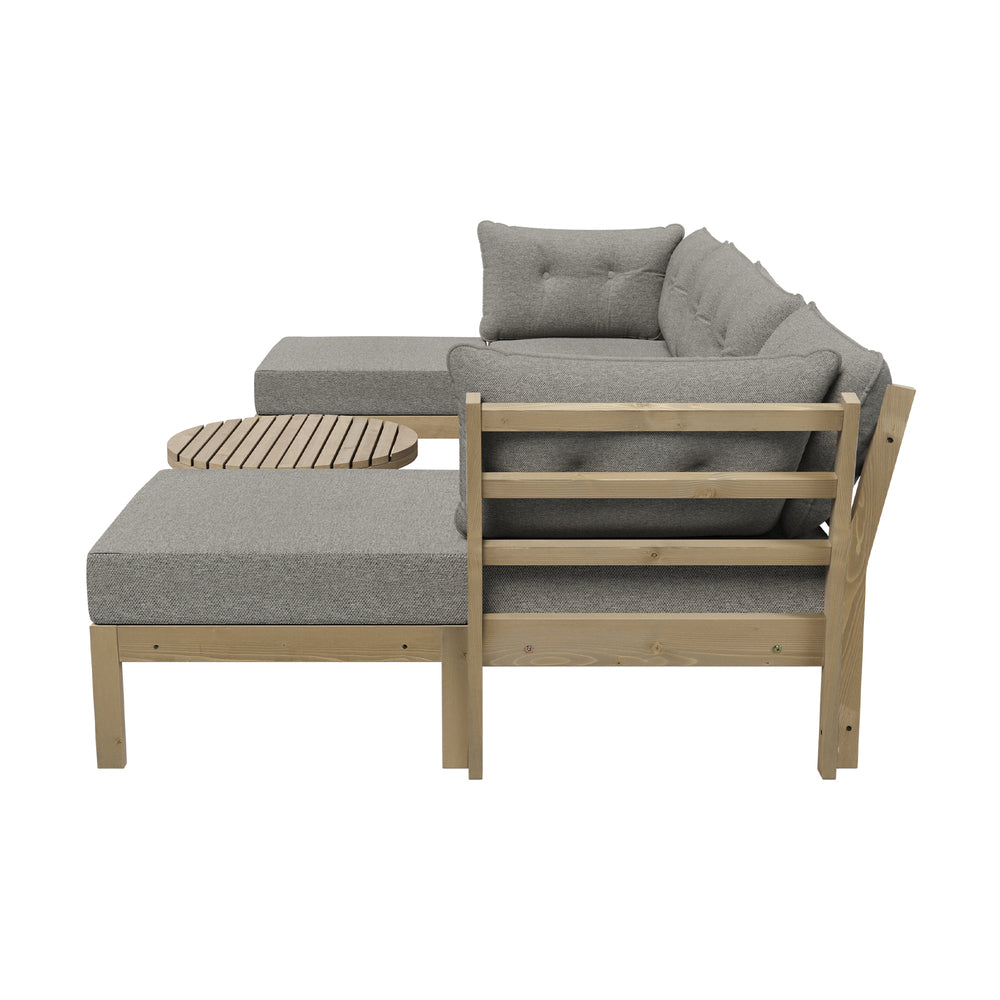6-Piece Outdoor Lounge Sofa Set Garden Patio Rattan Furniture Grey