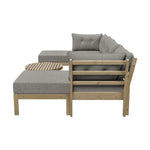 6-Piece Outdoor Lounge Sofa Set Garden Patio Rattan Furniture Grey