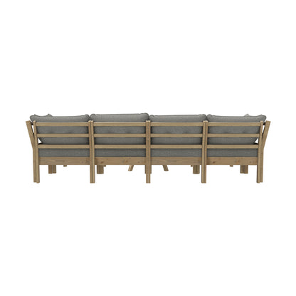 6-Piece Outdoor Lounge Sofa Set Garden Patio Rattan Furniture Grey