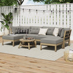 6-Piece Outdoor Lounge Sofa Set Garden Patio Rattan Furniture Grey