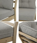 6-Piece Outdoor Lounge Sofa Set Garden Patio Rattan Furniture Grey