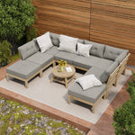 8PCS & 9PCS Outdoor Sofa Set Lounge Patio Furniture Beige Garden Seating Set