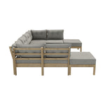 8PCS & 9PCS Outdoor Sofa Set Lounge Patio Furniture Beige Garden Seating Set