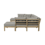 8PCS & 9PCS Outdoor Sofa Set Lounge Patio Furniture Beige Garden Seating Set