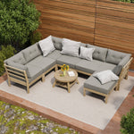 8PCS & 9PCS Outdoor Sofa Set Lounge Patio Furniture Beige Garden Seating Set