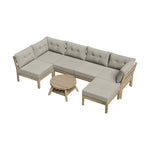 7 Piece Outdoor Sofa Set 6-Seater Lounge Setting Grey