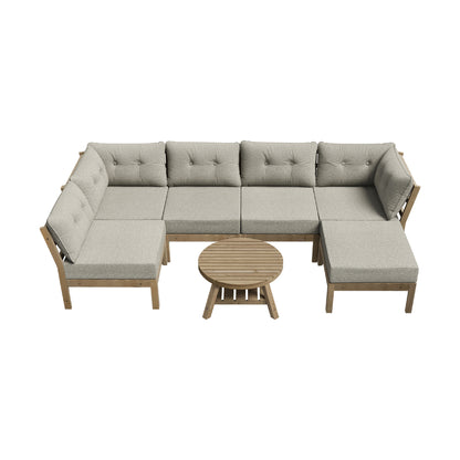 7 Piece Outdoor Sofa Set 6-Seater Lounge Setting Grey