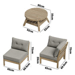 7-Seater Outdoor Sofa Set with Coffee Table Beige Patio Lounge Furniture