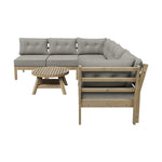 7-Seater Outdoor Sofa Set with Coffee Table Beige Patio Lounge Furniture