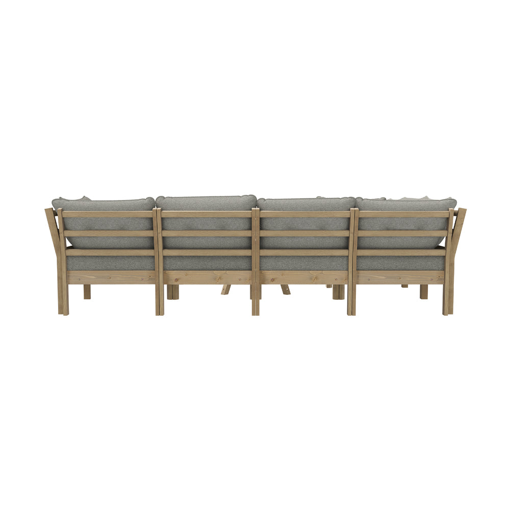 7-Seater Outdoor Sofa Set with Coffee Table Beige Patio Lounge Furniture