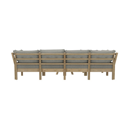 7-Seater Outdoor Sofa Set with Coffee Table Beige Patio Lounge Furniture