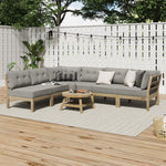7-Seater Outdoor Sofa Set with Coffee Table Beige Patio Lounge Furniture