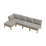 Outdoor Sofa Set 4 Seater Lounge 1 Coffee Table Beige