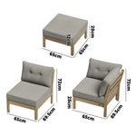 Outdoor Sofa Set 4 Seater Lounge 1 Coffee Table Beige