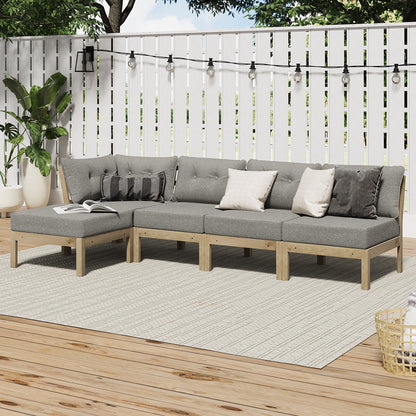 Outdoor Sofa Set 4 Seater Lounge 1 Coffee Table Beige