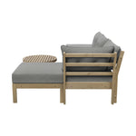 Outdoor Lounge Sofa Set 7 Piece Grey Rattan Garden Furniture for Patio