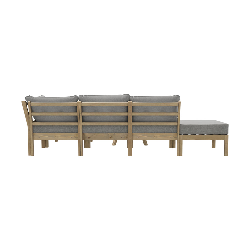 Outdoor Lounge Sofa Set 7 & 5 Piece Grey Rattan Garden Furniture for Patio
