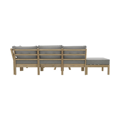 Outdoor Lounge Sofa Set 7 & 5 Piece Grey Rattan Garden Furniture for Patio