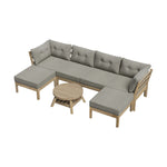6 Piece Outdoor Lounge Sofa Set Garden Furniture Grey
