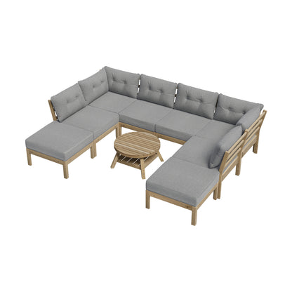 8PCS & 9PC Outdoor Sofa Set Lounge Setting Table Chair - Grey