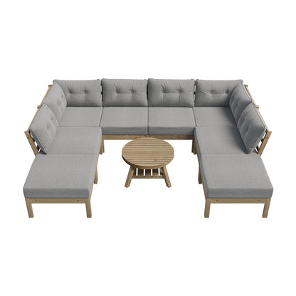 8PCS & 9PC Outdoor Sofa Set Lounge Setting Table Chair - Grey