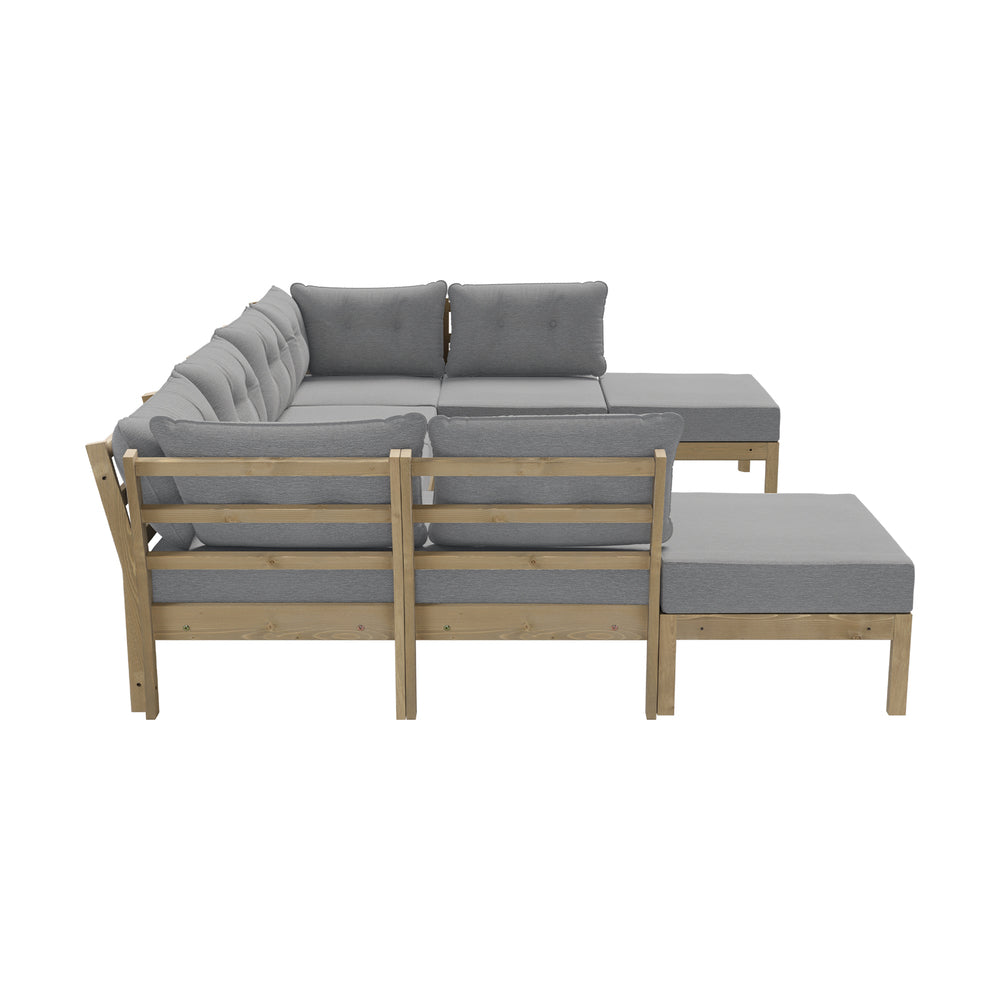 8PCS & 9PC Outdoor Sofa Set Lounge Setting Table Chair - Grey