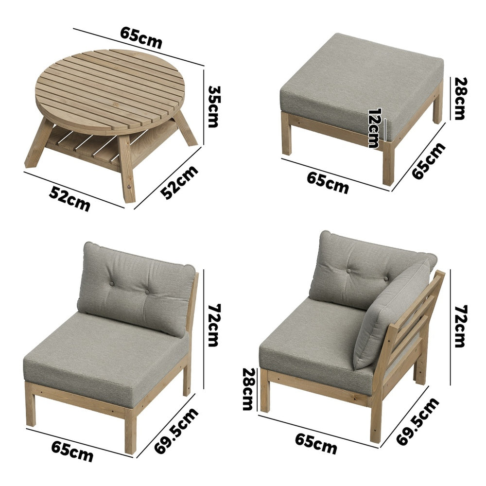 5 Piece Outdoor Sofa Set Garden Lounge Patio Setting