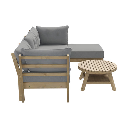 Outdoor Lounge Sofa Set 7 & 5 Piece Grey Rattan Garden Furniture for Patio