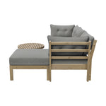 Outdoor Lounge Sofa Set 7 Piece Grey Rattan Garden Furniture for Patio