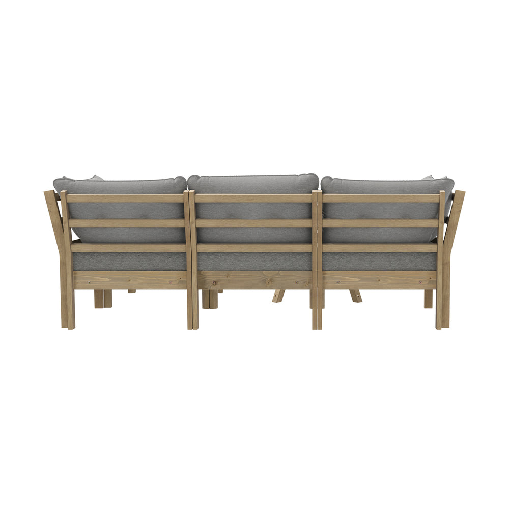 Outdoor Lounge Sofa Set 7 & 5 Piece Grey Rattan Garden Furniture for Patio