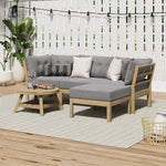 Outdoor Lounge Sofa Set 7 Piece Grey Rattan Garden Furniture for Patio