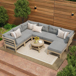 8PCS & 9PC Outdoor Sofa Set Lounge Setting Table Chair - Grey