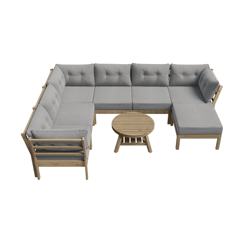8PCS & 9PC Outdoor Sofa Set Lounge Setting Table Chair - Grey