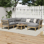 8PCS & 9PC Outdoor Sofa Set Lounge Setting Table Chair - Grey