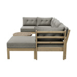 7 Piece Outdoor Sofa Set 6-Seater Lounge Setting Grey