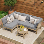Outdoor Sofa Set 4 Seater Lounge Setting Patio Furniture - Grey & Green