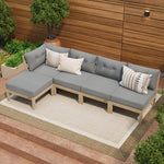 Outdoor Sofa Set 4 Seater Lounge Setting Patio Furniture - Grey & Green