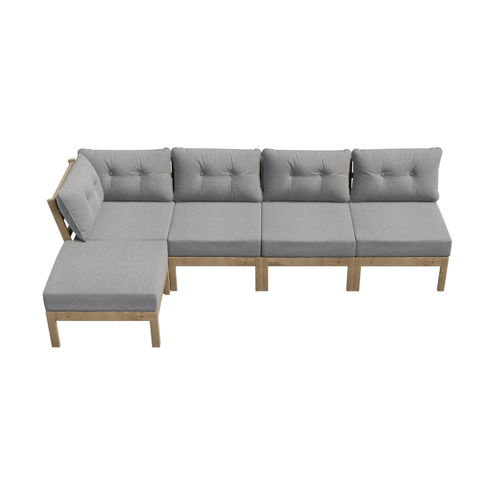 Outdoor Sofa Set 4 Seater Lounge Setting Patio Furniture - Grey & Green