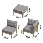 Outdoor Sofa Set 4 Seater Lounge Setting Patio Furniture - Grey & Green