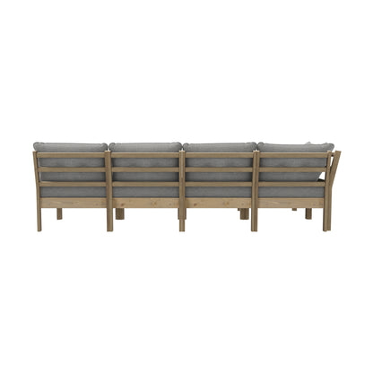 Outdoor Sofa Set 4 Seater Lounge Setting Patio Furniture - Grey & Green