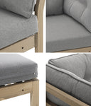 Outdoor Sofa Set 4 Seater Lounge Setting Patio Furniture - Grey & Green