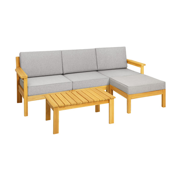  Outdoor Sofa Set Wooden Table Lounge 5Piece