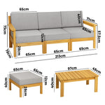 Outdoor Sofa Set Wooden Table Lounge 5Piece