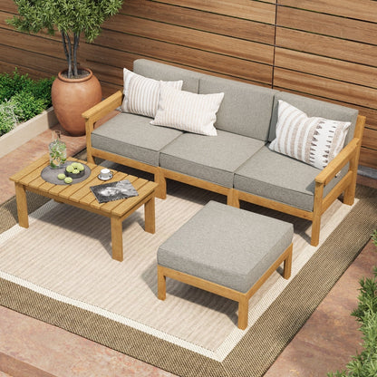 5PCS Outdoor Furniture Sofa Set Lounge Setting Patio Garden Rattan Chairs